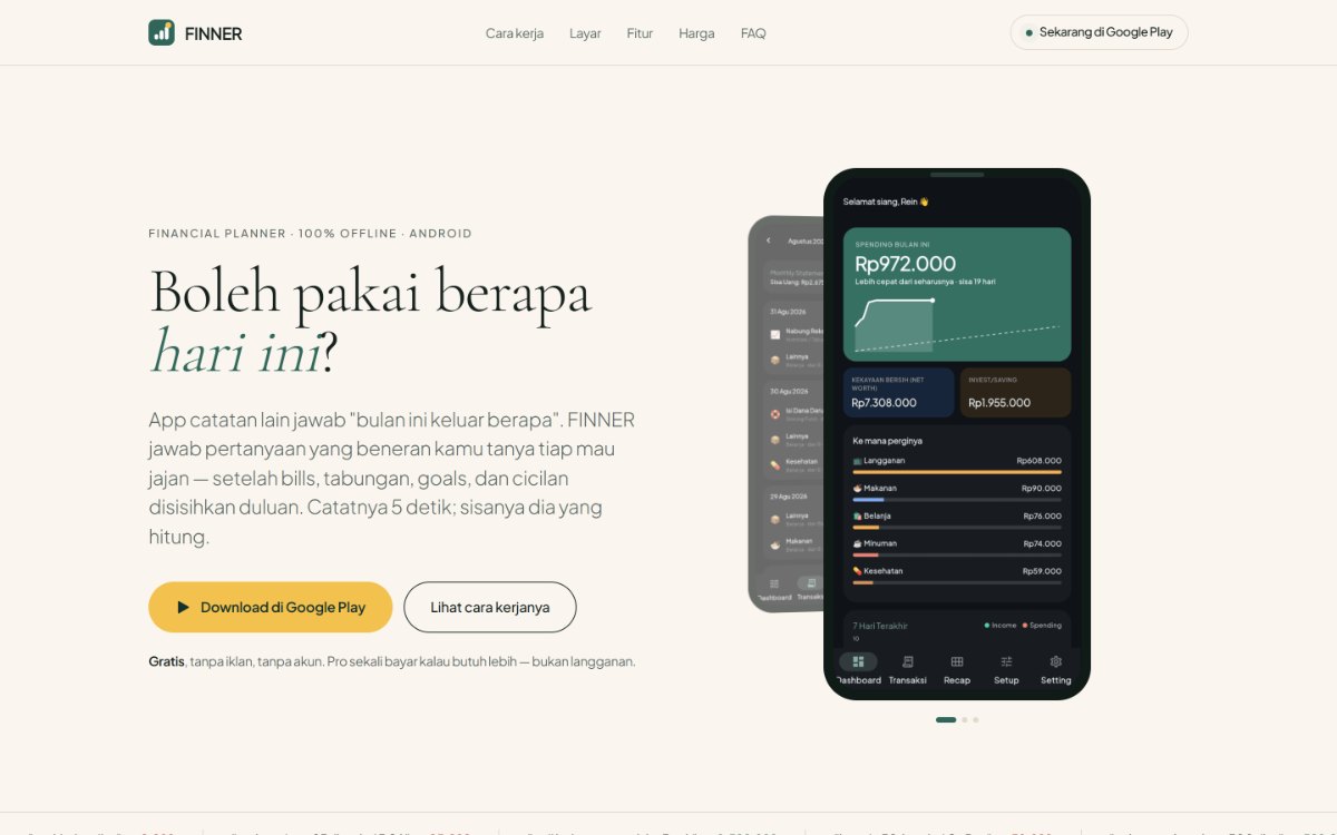 Landing page FINNER